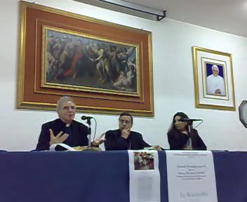 Michele Lenoci, biblista, Donato Negro,arcivescovo di Otranto,  Rossella Schirone, presidente Oikos